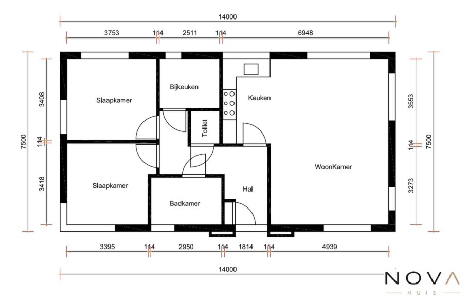 onrtdek de plattegronden en indelingen gelijkvloerse bungalow A-163