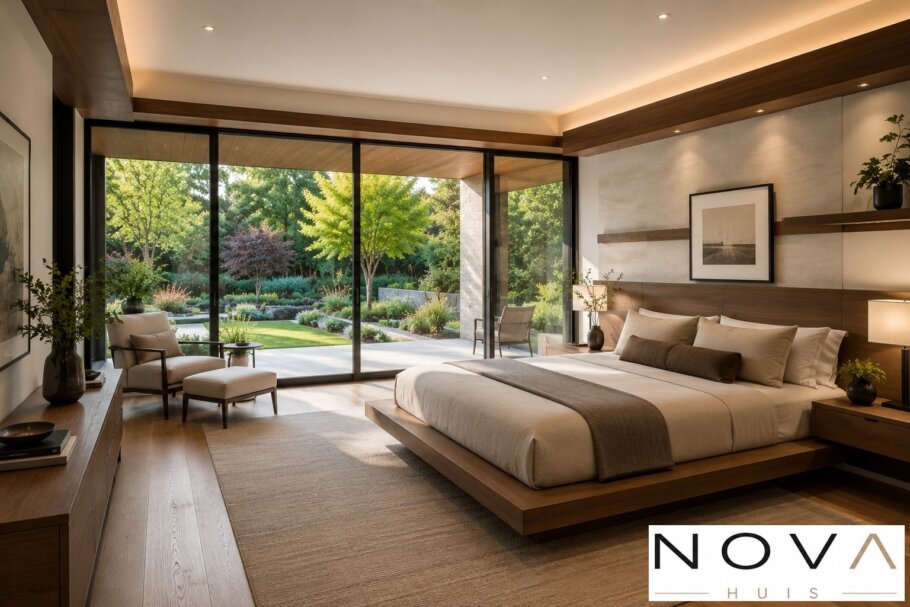 Luxe modern interieur kubistische villa K-141 V3  van NOVA HUIS