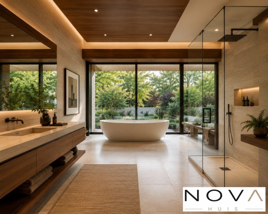 Luxe modern interieur kubistische villa K-141 V3  van NOVA HUIS