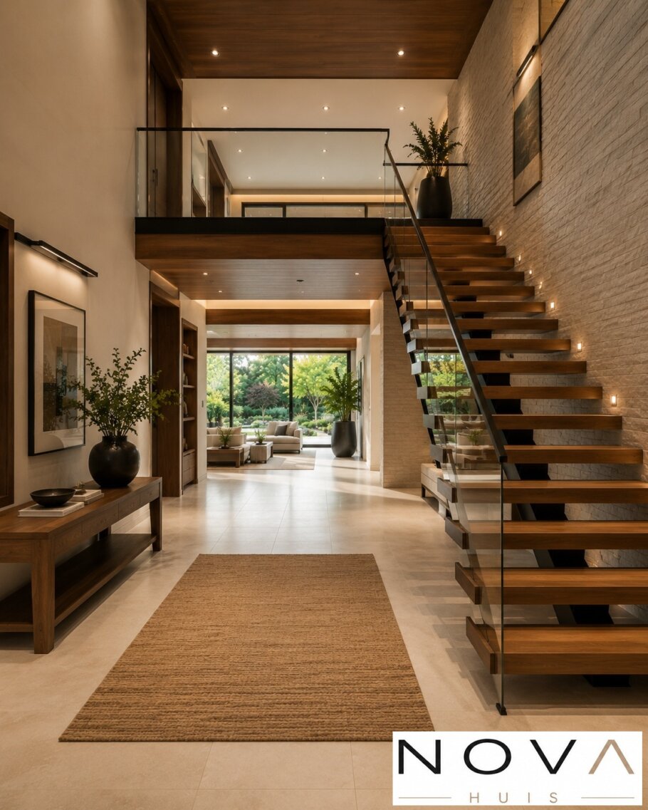 Luxe modern interieur kubistische villa K-141 V3  van NOVA HUIS