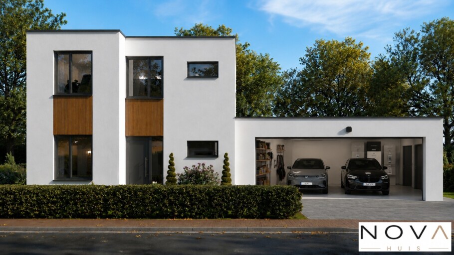 NOVAHUIS K391 moderne kubistische energieneutrale levensloopbestendige woning Staalframebouw