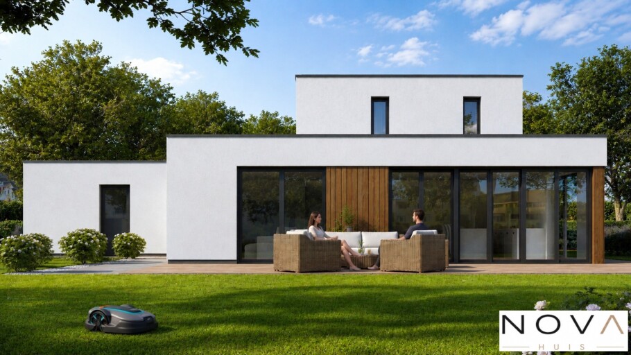 NOVAHUIS K391 moderne kubistische energieneutrale levensloopbestendige woning Staalframebouw