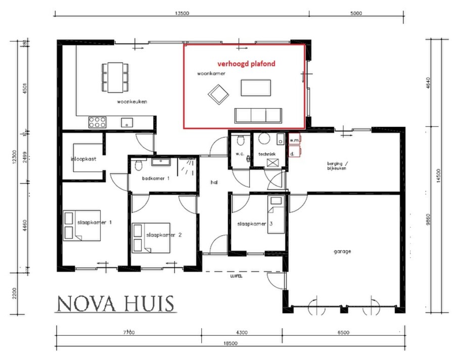 NOVA HUIS A 170 bungalow woning met verhoogd dak Staalframebouw Nederland 