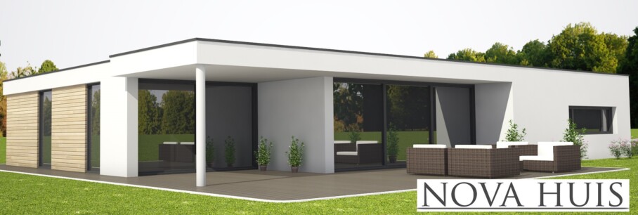 NOVA-HUIS A100 v2 levensloopbestendige Bungalow woning energieneutraal staalframebouw Nederland 
