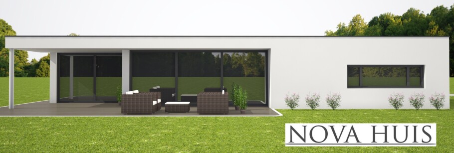 NOVA-HUIS A100 v2 levensloopbestendige Bungalow woning energieneutraal staalframebouw Nederland 