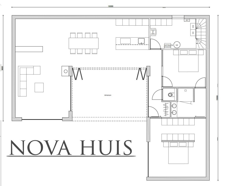 NOVA-HUIS A104 Patiobungalow levensloopbestendige woning staalframebouw Nederland 