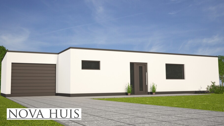 NOVA-HUIS A113 Modere bungalow gelijkvloers levensloopbestendig bouwconstructie staalframebouw Nederland