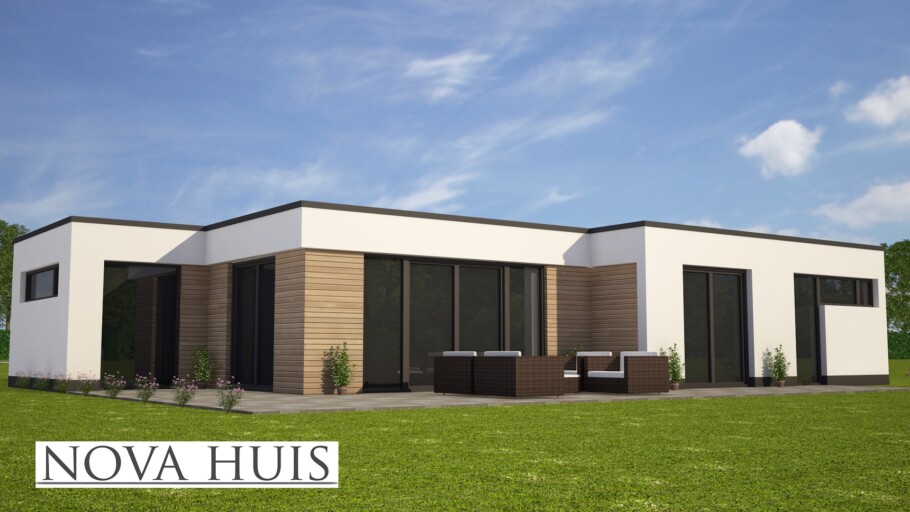 NOVA-HUIS A113 Modere bungalow gelijkvloers levensloopbestendig bouwconstructie staalframebouw Nederland
