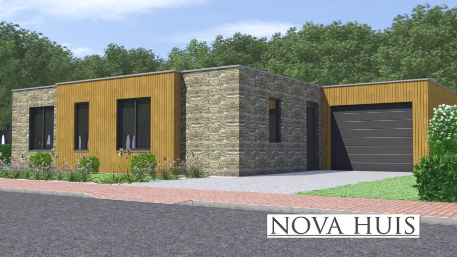 NOVA-HUIS A152 levensloopbestendige woning plat dak energieneutraal staaalframebouw Nederland