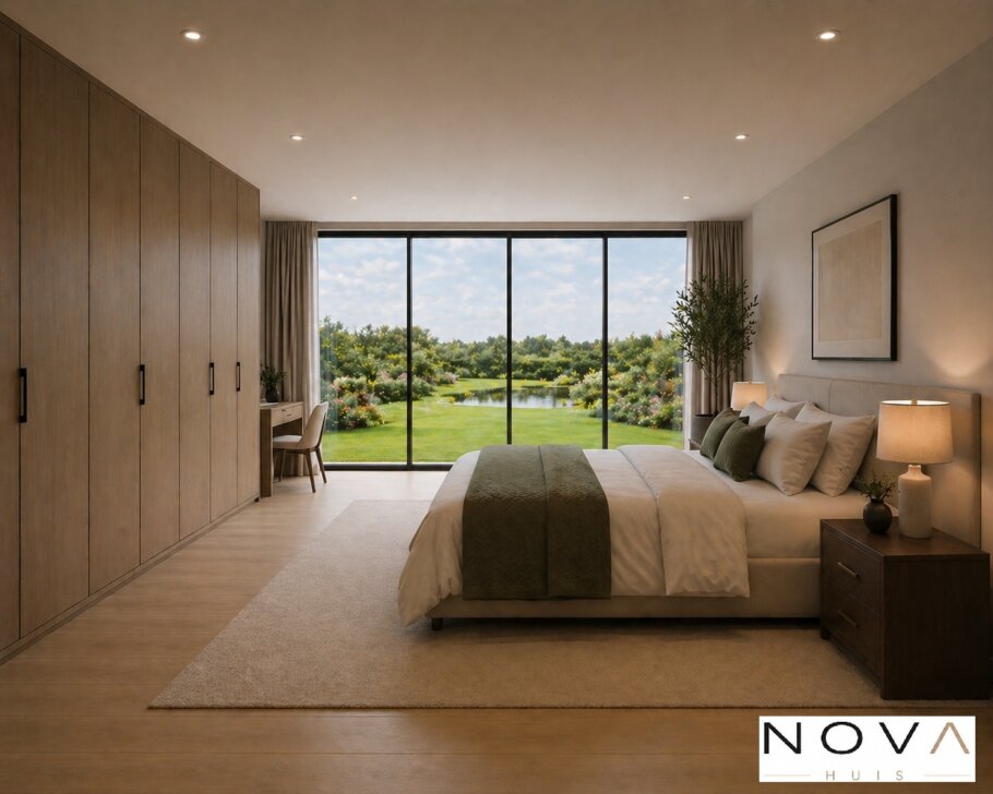 Modern interieur van levensloopbestendige designwoning met veel daglicht