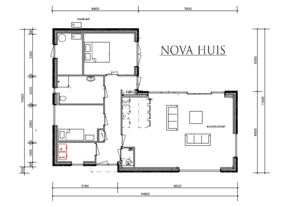 NOVA-HUIS A179 bungalow met verhoogde woonkamer en veel licht staalframebouw Nederland