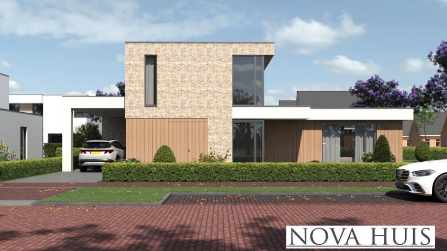 NOVA HUIS type 402 kubistische woning slaapkamer en badkamer beneden