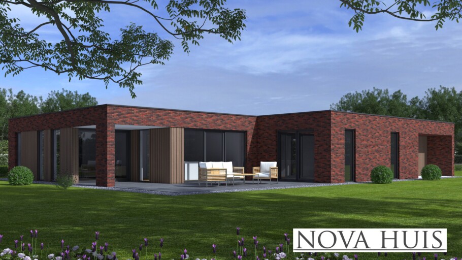 NOVAHUIS A 172 energieneutrale bungalow rolstoelvriendelijk met staalframe beter bouwsysteem