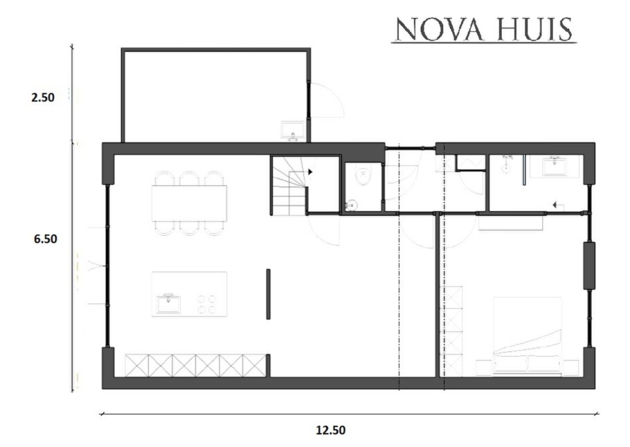 NOVAHUIS K122 Schuurwoning prefab staalframebouw staalframebouw Nederland 