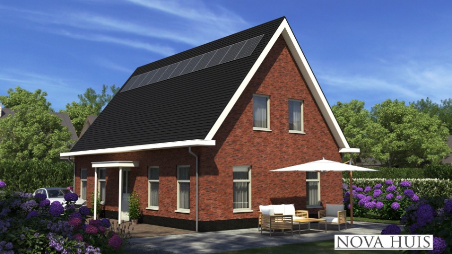 NOVAHUIS K147 klassieke woning met schuin scheef dak hellende kap energieneutraal mogelijk 