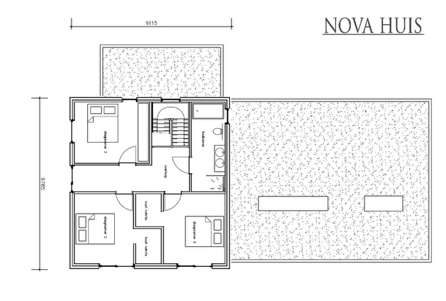 NOVAHUIS K389 staalframebouw Nederlandlevensloopbestendige woning met overdekt terras 