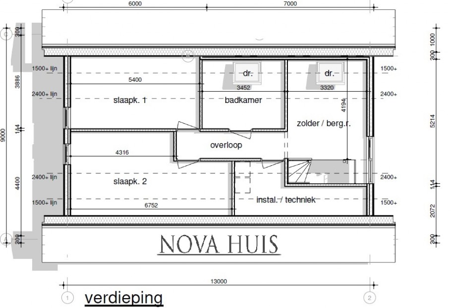 NOVAHUIS Kap148 duurzaam woning ontwerp met hellend dak