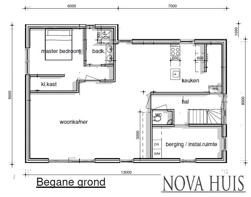 NOVAHUIS Kap148 duurzaam woning ontwerp met hellend dak