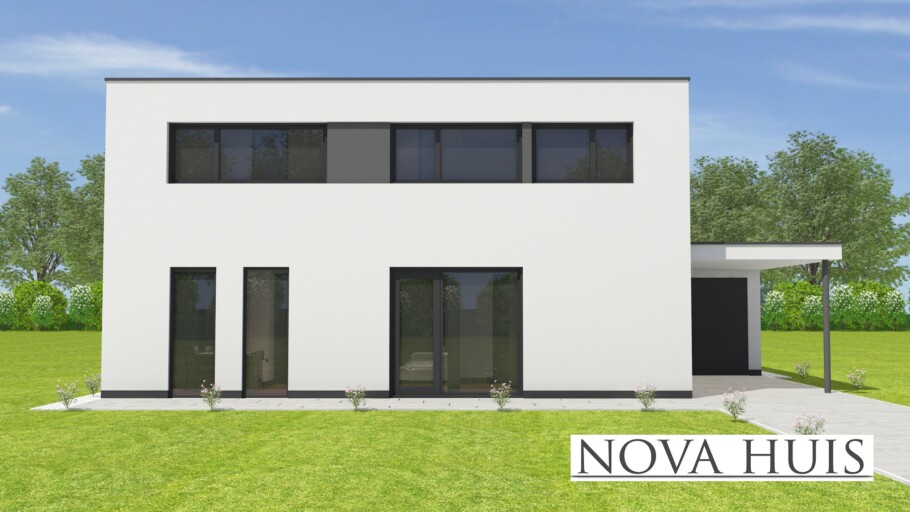 NOVAHUIS moderne kubistische woning M374 v1staalframebouw Nederland