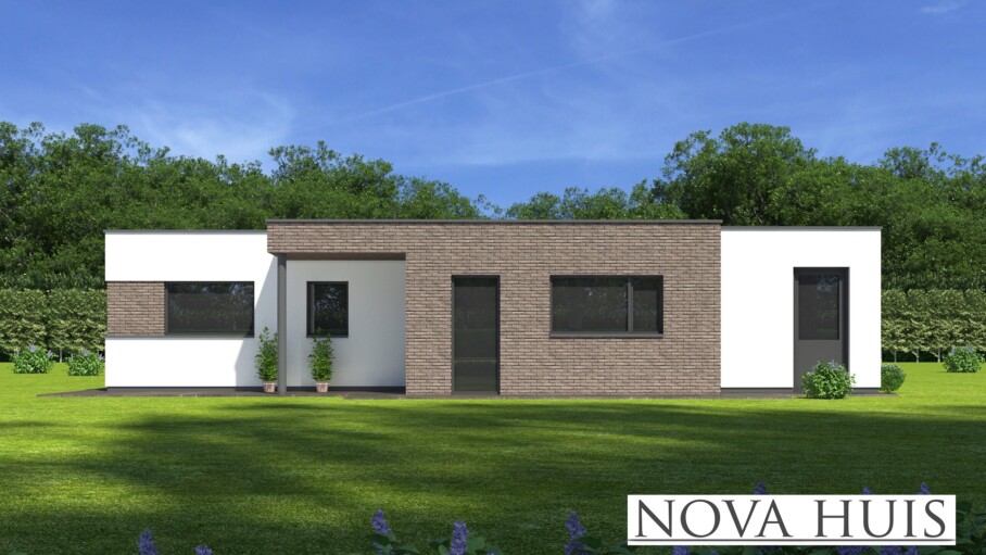 NOVAHUIS ontwerp A161 mooie moderne bungalow Staalframebouw Nederland