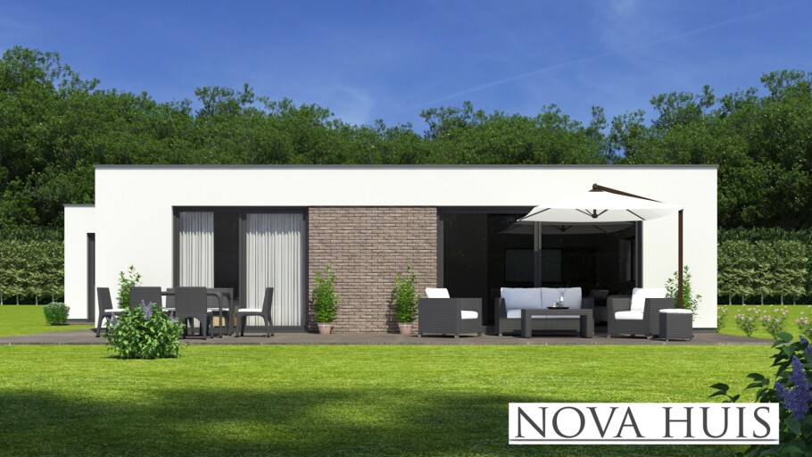 NOVAHUIS ontwerp A161 mooie moderne bungalow Staalframebouw Nederland