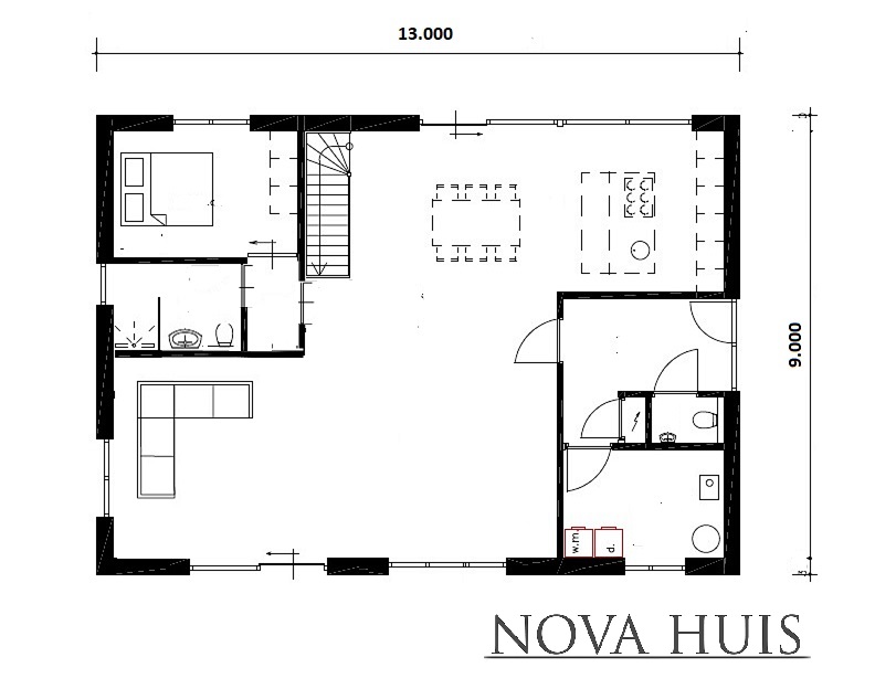NOVAHUIS type Kap 127 modern schuin en hellend dak Staalframebouw Nederland 
