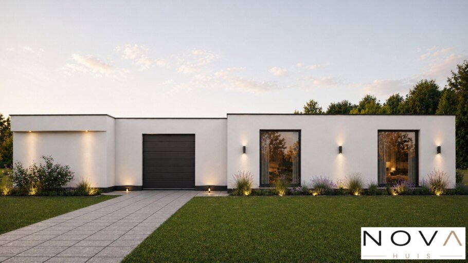 Moderne levensloopbestendige woning A-70 met garage en grote glaspartijen
