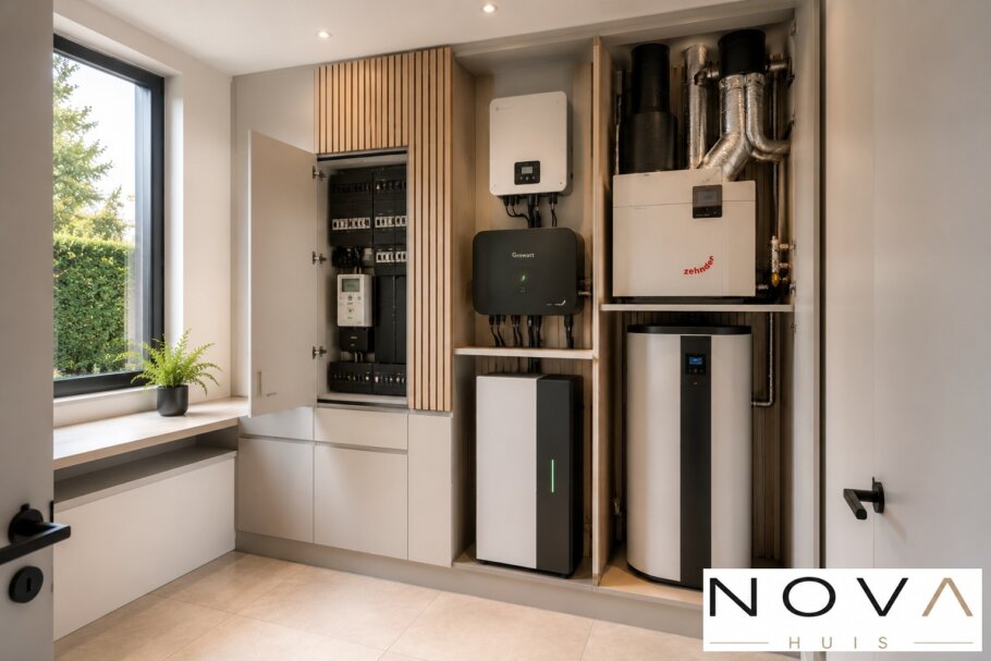 Modern interieur voor woning A-60 met woonkamer, leefkeuken, badkamer en comfortabele slaapkamers