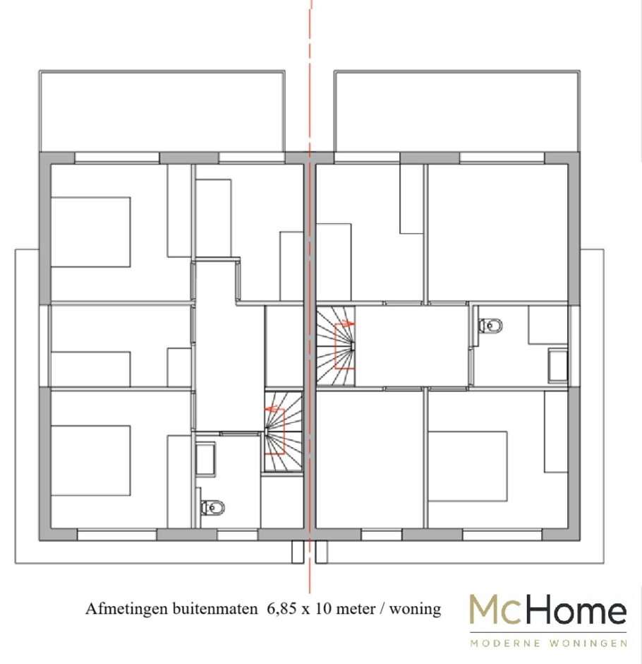 bekijk de plattegronden en indelingen van geschakelde woning TK 33