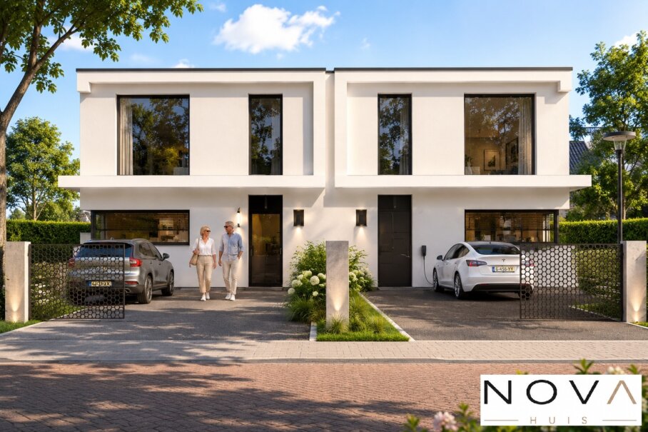 TK-33 moderne geschakelde woning met plat dak van NOVA HUIS