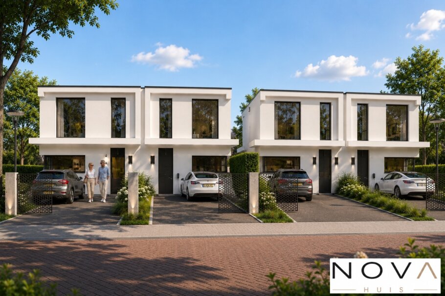 TK-33 moderne geschakelde woning met plat dak van NOVA HUIS