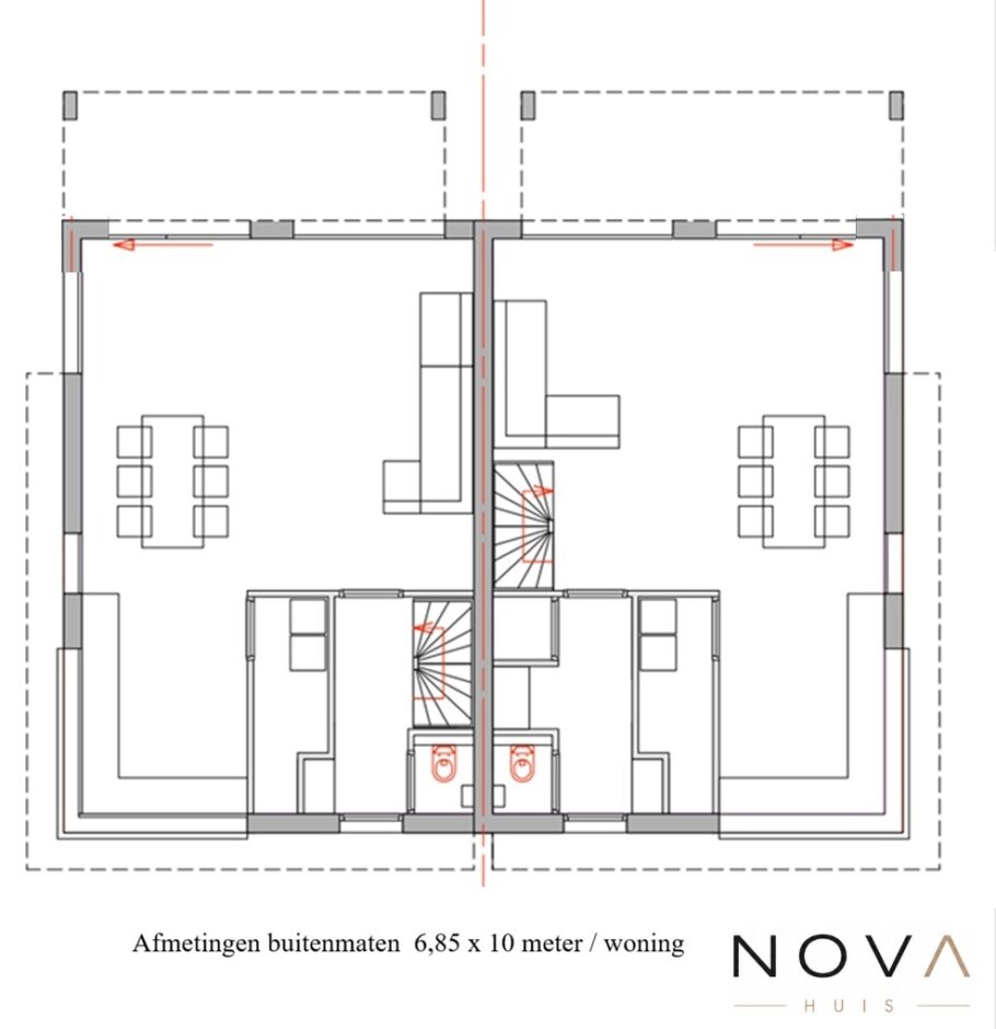 bekijk de plattegronden en indelingen van geschakelde woning TK 33