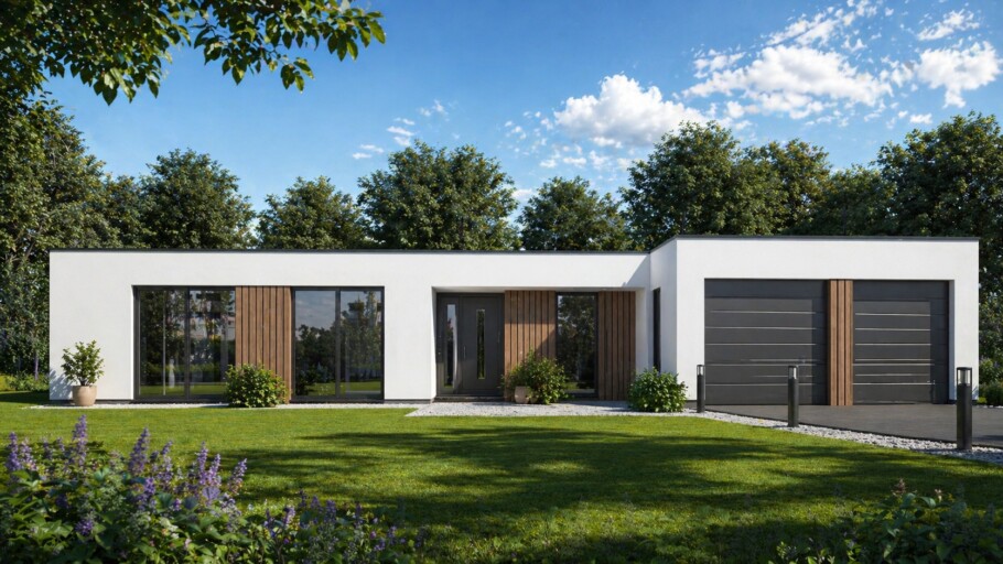 NOVA-HUIS A169 levensloopwoning bungalow met plat dak 3 drie slaapkamers staalframebouw Nederland