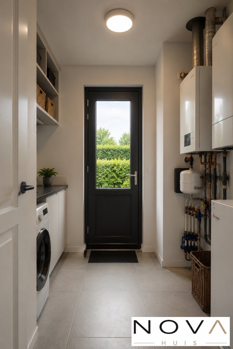 Modern interieur voor woning A-60 met woonkamer, leefkeuken, badkamer en comfortabele slaapkamers