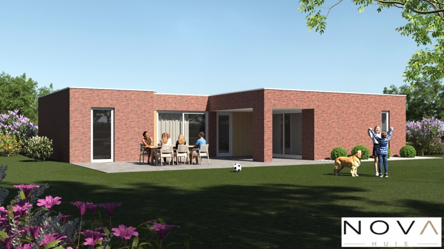 NOVAHUIS Nieuwbouw woningen type  Bungalow met plat dak 191 levensloopbestendig