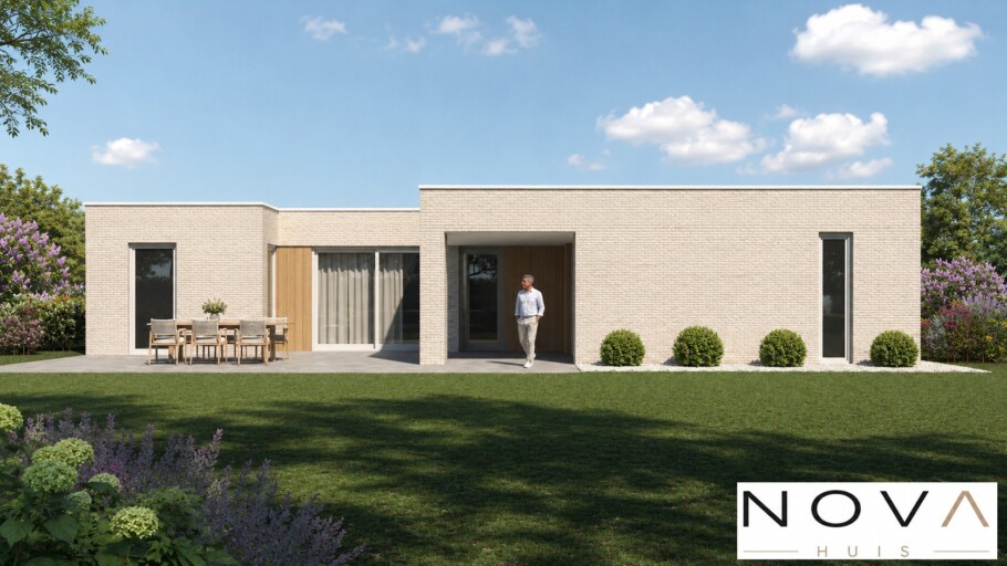 NOVAHUIS Nieuwbouw woningen type  Bungalow met plat dak 191 levensloopbestendig