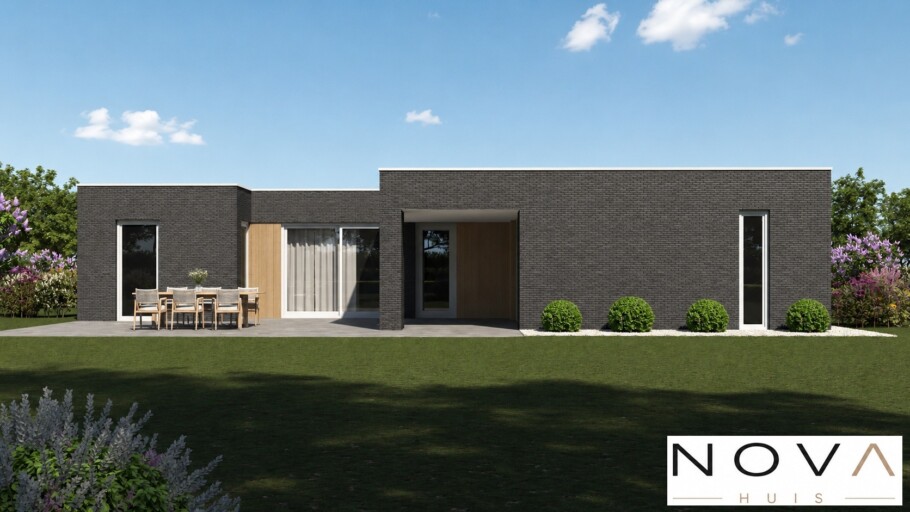 NOVAHUIS Nieuwbouw woningen type  Bungalow met plat dak 191 levensloopbestendig