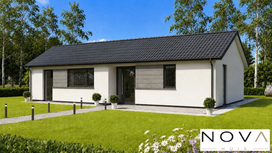 Moderne levensloopbestendige woning A-154 met plat dak of laag zadeldak compact en ca. 100 m2