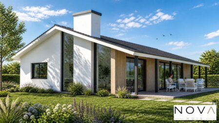 Moderne levensloopbestendige woning met zadeldak type A-136 van NOVA HUIS met alle woonfuncties op de begane grond