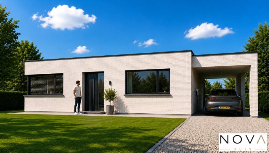 Moderne gelijkvloerse woning A-184 met plat dak en levensloopbestendige indeling