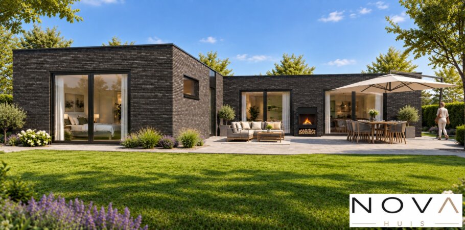 Moderne gelijkvloerse L-vorm woning NOVA HUIS A-203