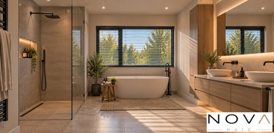 Modern interieur kubistische woning K-91 met royale leefruimtes