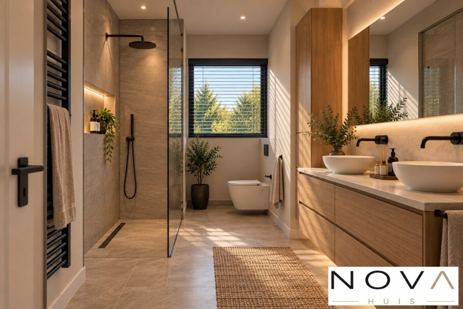 Modern interieur kubistische woning K-91 met royale leefruimtes