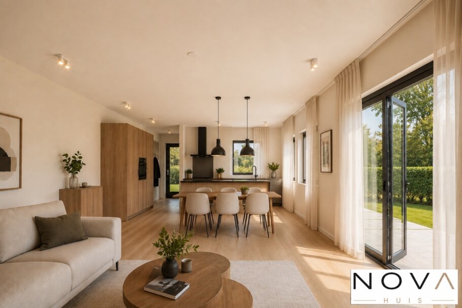 Modern interieur van levensloopbestendige woning A-201 met luxe leefkeuken en veel daglicht