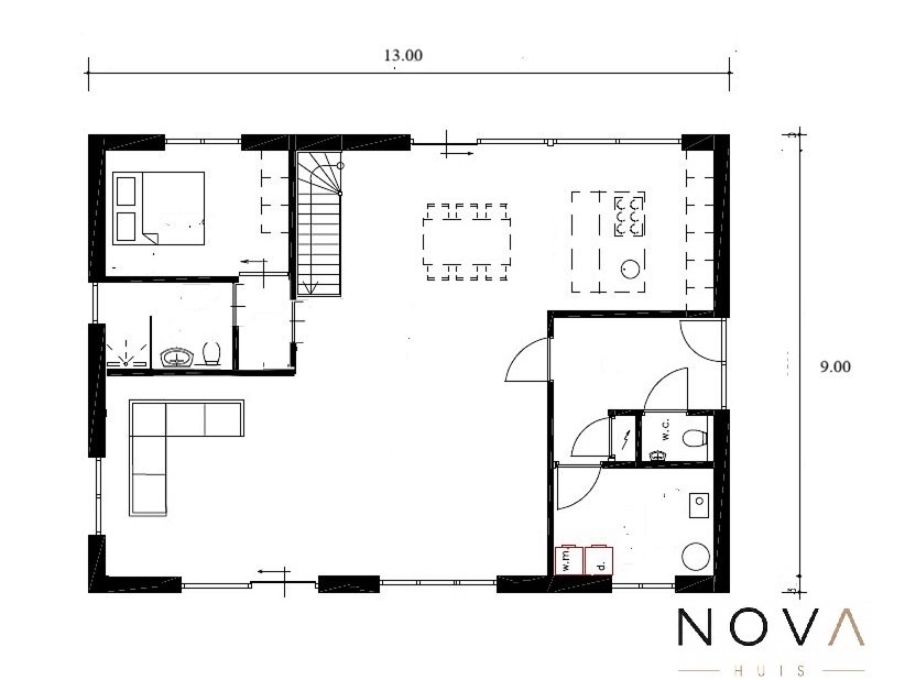 NOVAHUIS type Kap 127 modern schuin en hellend dak Staalframebouw Nederland 