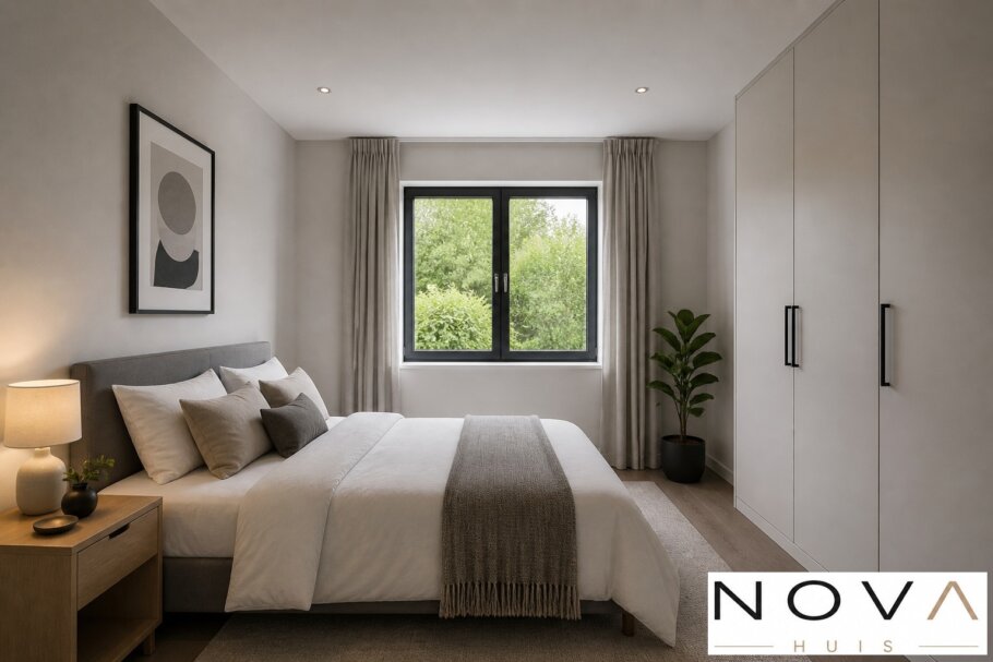 Modern interieur voor woning A-60 met woonkamer, leefkeuken, badkamer en comfortabele slaapkamers