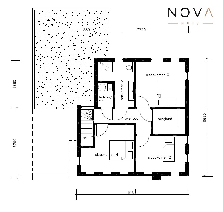 Bekijk de plattegronden en indelingen van levensloopbestendige 2 laagse woning K-387