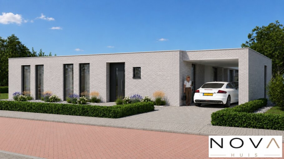 Moderne gelijkvloerse woning A-157 met plat dak en garage