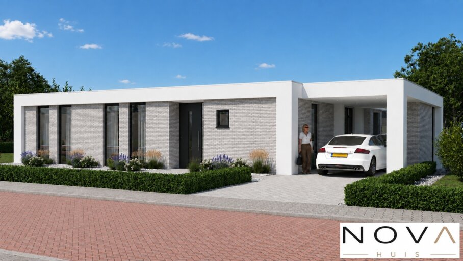 Moderne gelijkvloerse woning A-157 met plat dak en garage
