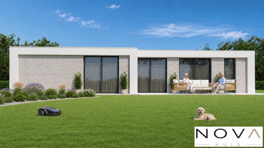 Moderne gelijkvloerse woning A-157 met plat dak en garage